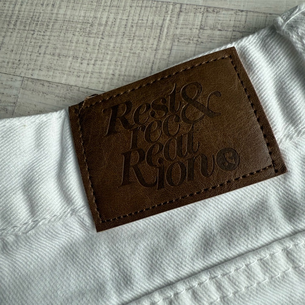 REST&RECREATION RR WIDE High Waist JEANS - WHITE Unisex Made In Korea Size S - Picture 4 of 8